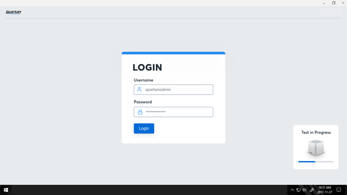 Locked system with test in progress