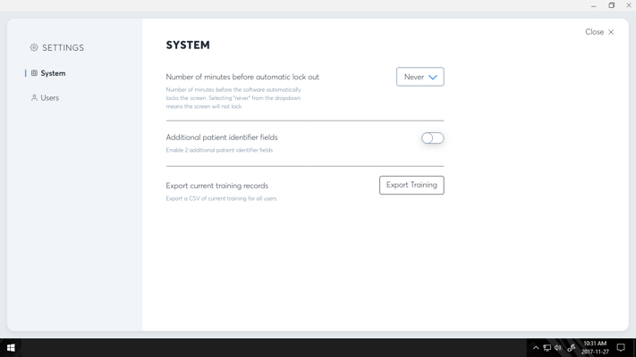 System settings