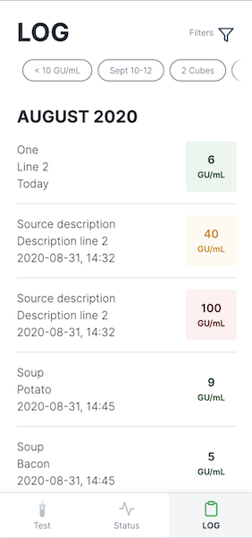 Applied filters
