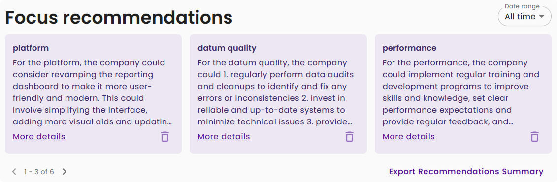 Actionable Insights provide real recommendations to improve satisfaction